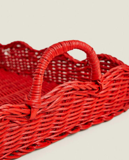 CHRISTMAS RATTAN TRAY