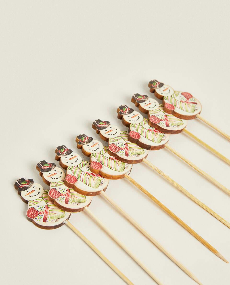 PACK OF CHRISTMAS FIGURE COCKTAIL PICKS (PACK OF 24)