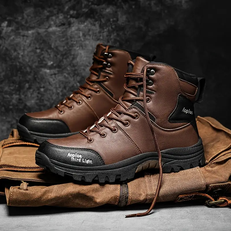 (⏰Zeitlich begrenztes 70 % Rabatt-Event) Wasserdichte, rutschfeste und durchtrittsichere Wanderstiefel für Herren mit Knöchelstütze und breiter Zehenpartie, Fußgewölbestütze und orthopädischer Arbeitsstiefel 