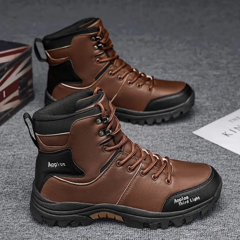 (⏰Zeitlich begrenztes 70 % Rabatt-Event) Wasserdichte, rutschfeste und durchtrittsichere Wanderstiefel für Herren mit Knöchelstütze und breiter Zehenpartie, Fußgewölbestütze und orthopädischer Arbeitsstiefel 