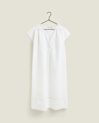 COTTON POPLIN NIGHTDRESS