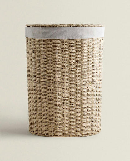 FABRIC-LINED LAUNDRY BASKET