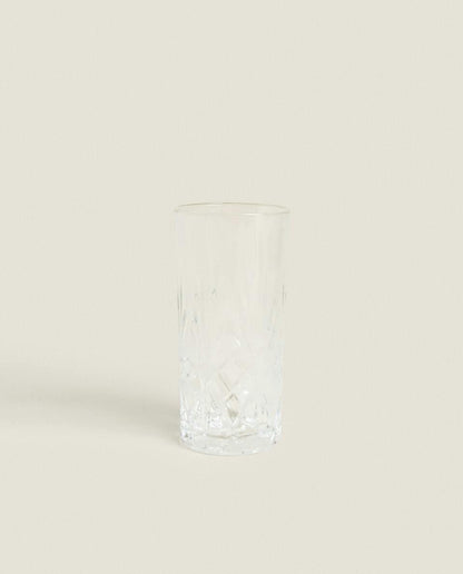 TALL GLASS WITH RAISED DESIGN