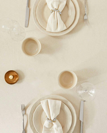 CHRISTMAS GLITTERY COTTON TABLECLOTH