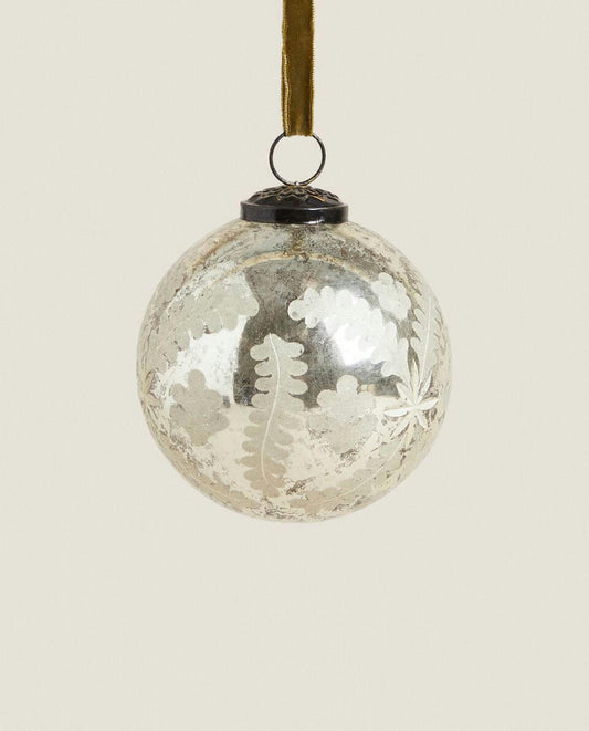 MERCURISED GLASS CHRISTMAS BAUBLE DECORATION