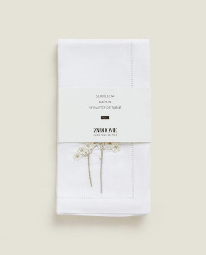 PACK OF CHRISTMAS PEARL BEAD NAPKINS (PACK OF 2)