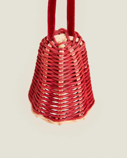 CHRISTMAS RATTAN BELL DECORATION