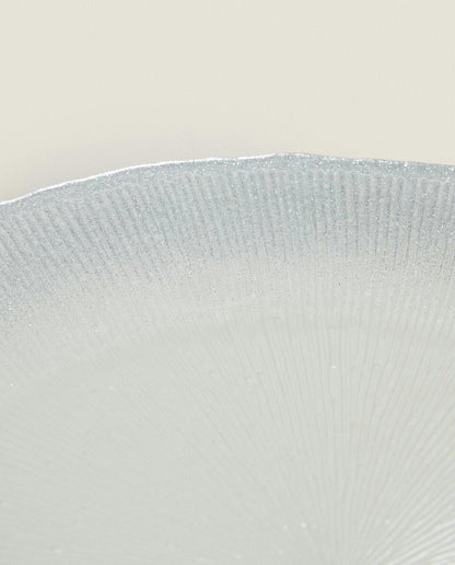 CHRISTMAS GLITTER GLASS SERVICE PLATE