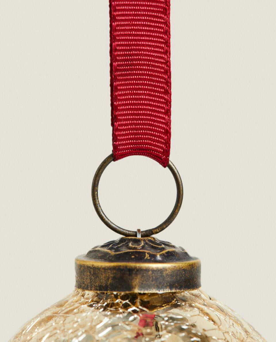 MERCURISED GLASS CHRISTMAS BAUBLE DECORATION