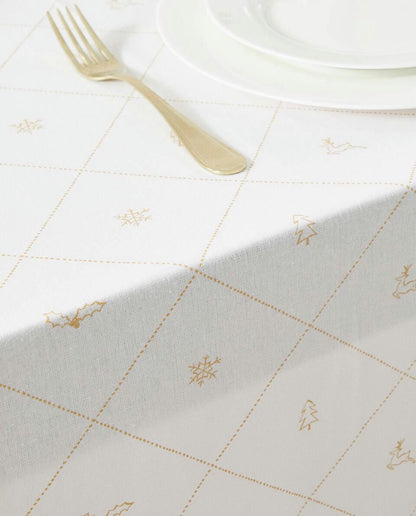 CHRISTMAS SNOW COTTON TABLECLOTH