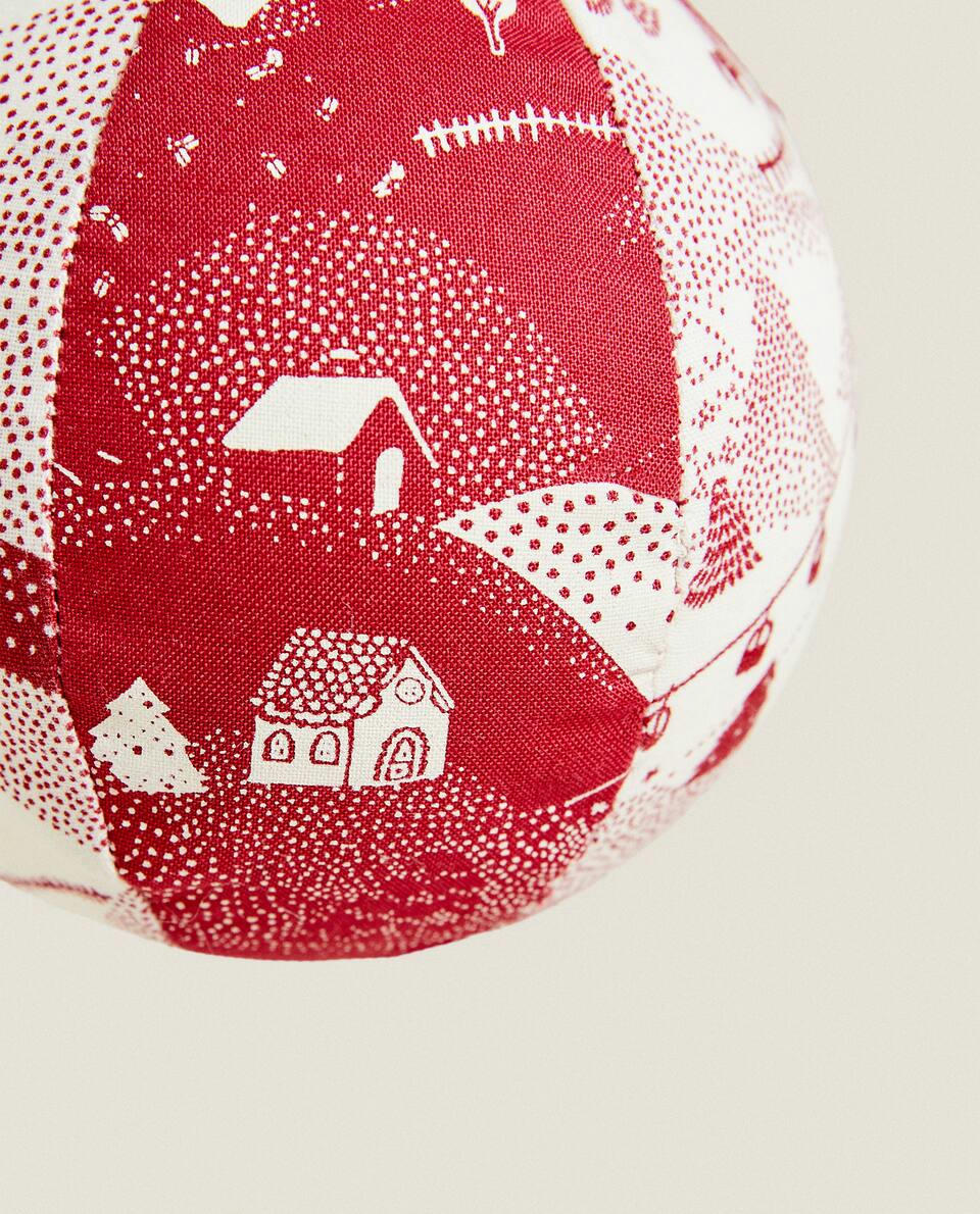 CHRISTMAS PATCHWORK BAUBLE DECORATION
