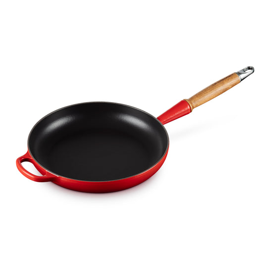 Cast Iron 10.25-inch Cerise Fry Pan with Wood Handle