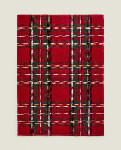 CHRISTMAS TARTAN COTTON TEA TOWEL