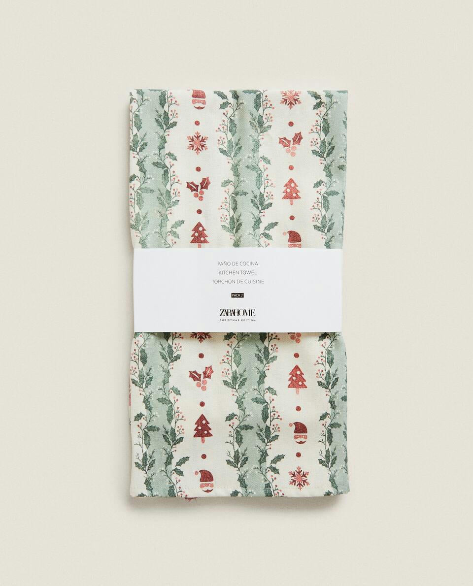 PACK OF COTTON CHRISTMAS TEA TOWELS (PACK OF 2)