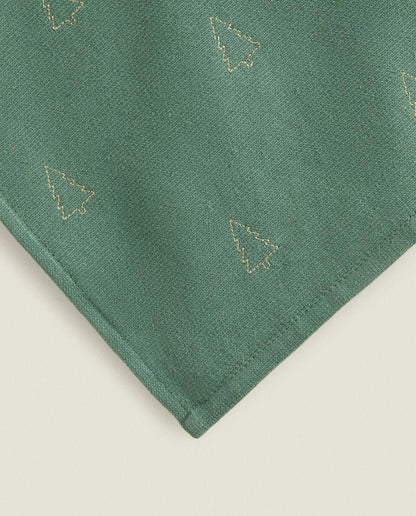 EMBROIDERED CHRISTMAS TREE COTTON TEA TOWEL