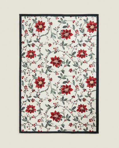 PACK OF COTTON CHRISTMAS HOLLY TEA TOWELS (PACK OF 2)