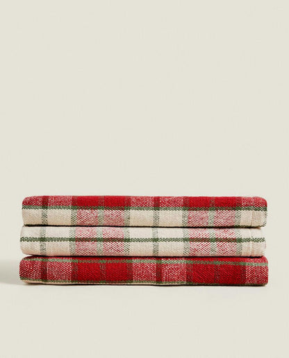 CHRISTMAS TARTAN COTTON TABLECLOTH