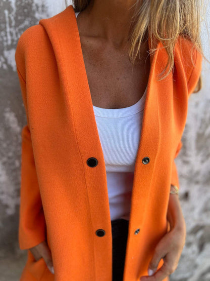 Lässige einreihige Kapuzenjacke