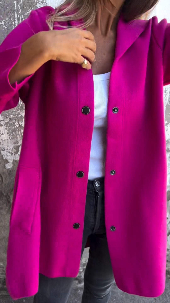 Lässige einreihige Kapuzenjacke