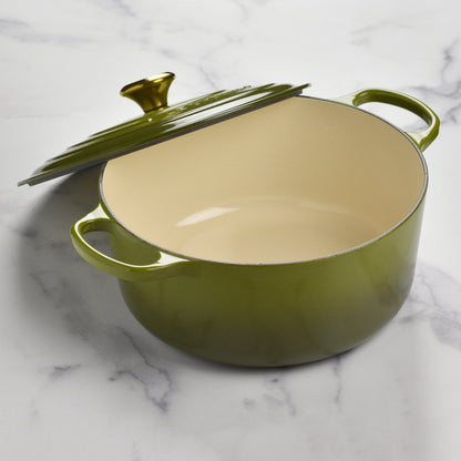 Signature Cast Iron 7.25-quart Olive Round Dutch Oven