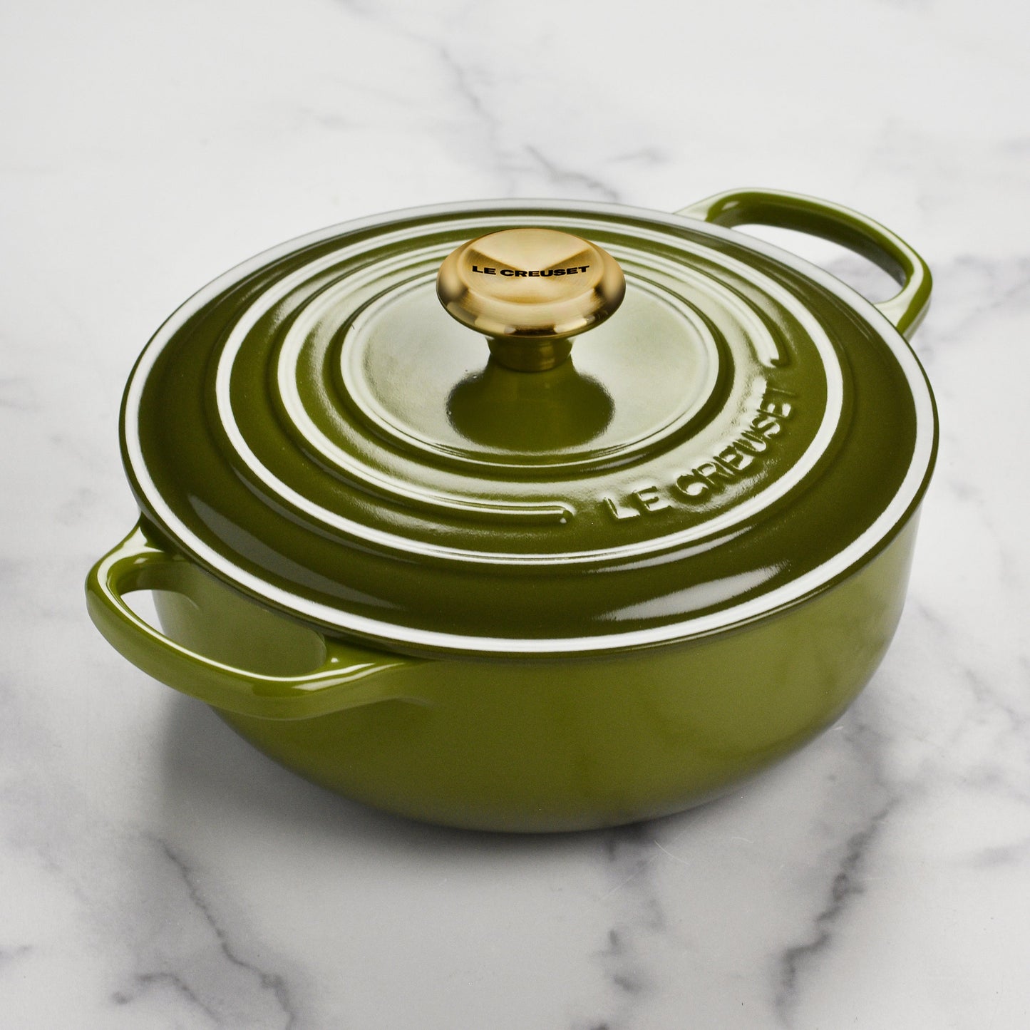 Signature Cast Iron 3.5-quart Olive Sauteuse Dutch Oven