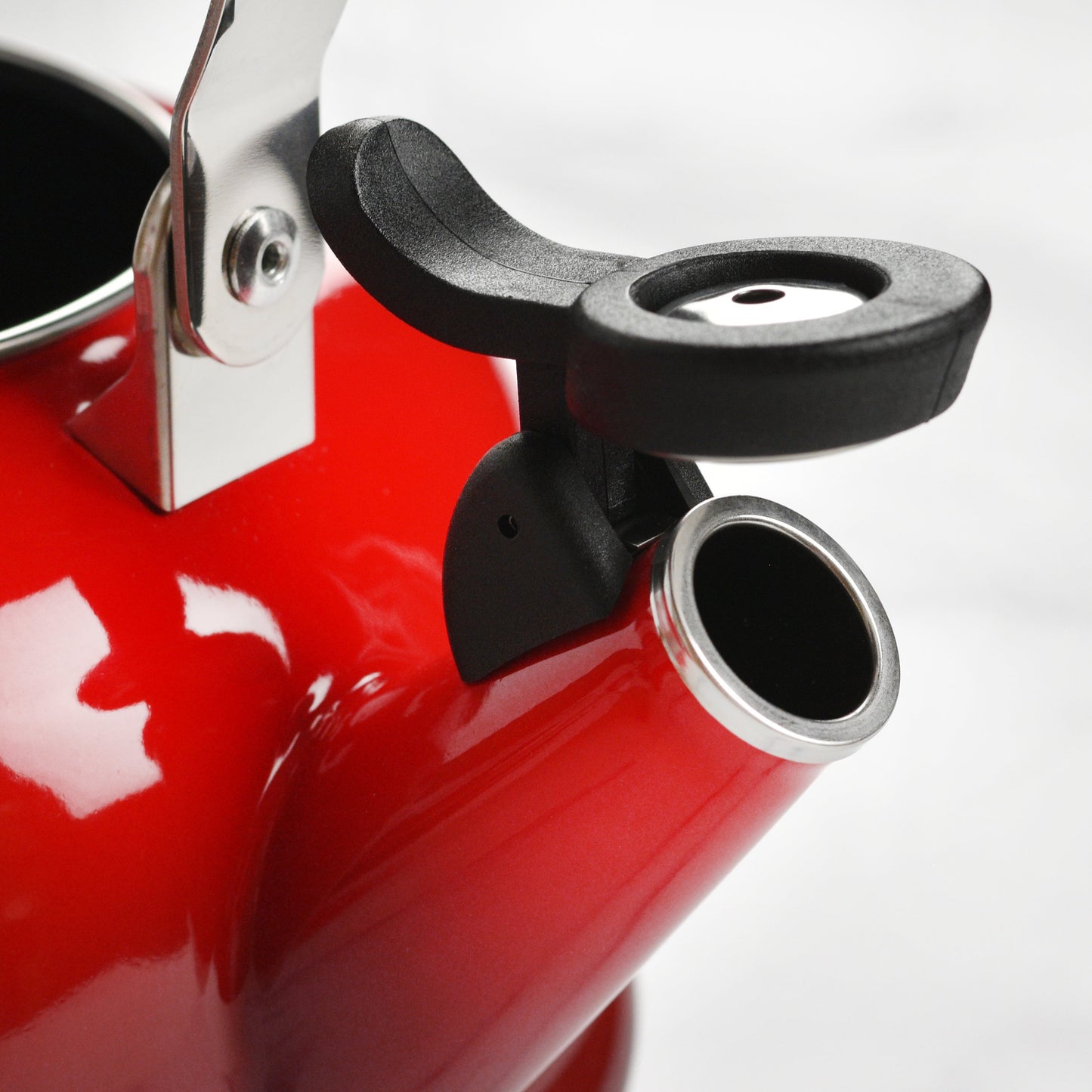 Enameled Steel 1.7-quart Cerise Whistling Tea Kettle