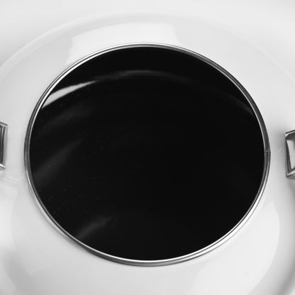 Enameled Steel 1.7-quart White Whistling Tea Kettle