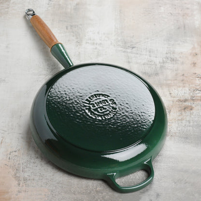 Cast Iron 10.25-inch Artichaut Fry Pan with Wood Handle