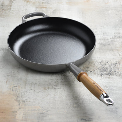 Cast Iron 10.25-inch Oyster Fry Pan with Wood Handle