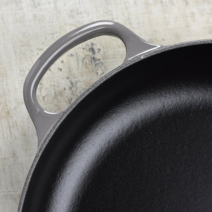 Cast Iron 10.25-inch Oyster Fry Pan with Wood Handle