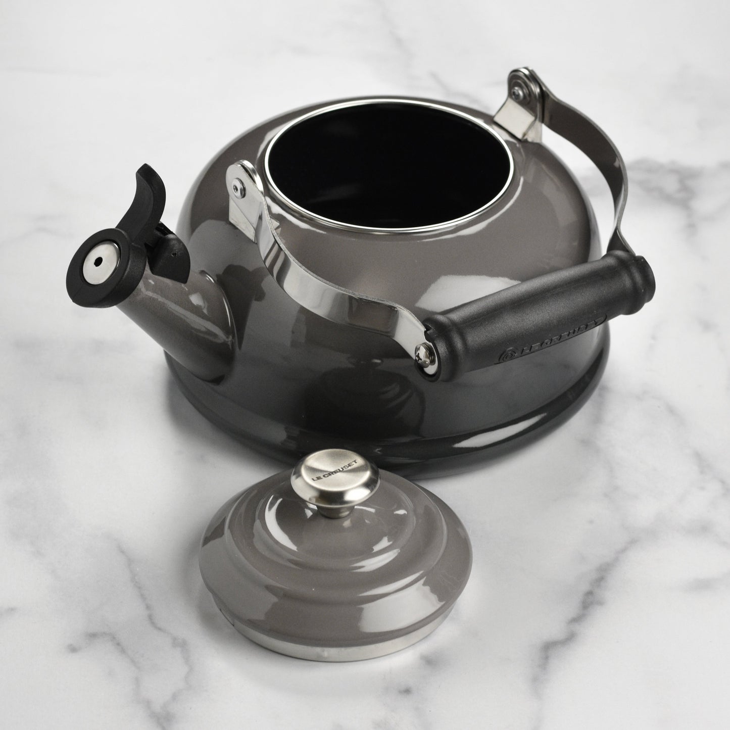 Enameled Steel 1.7-quart Oyster Whistling Tea Kettle