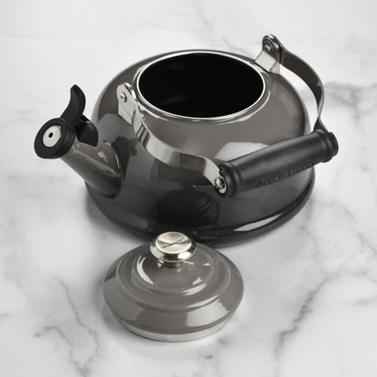 Enameled Steel 1.7-quart Oyster Whistling Tea Kettle