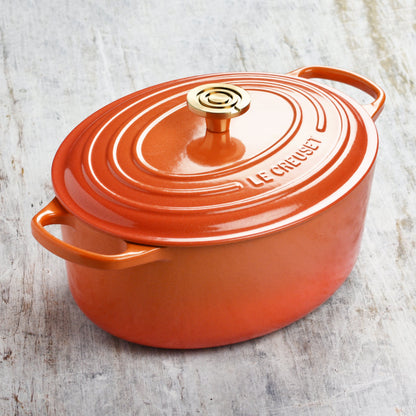 Signature Cast Iron 6.75-quart Flamme Doree Oval Dutch Oven
