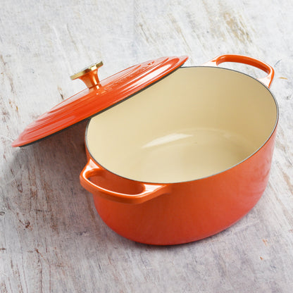 Signature Cast Iron 6.75-quart Flamme Doree Oval Dutch Oven