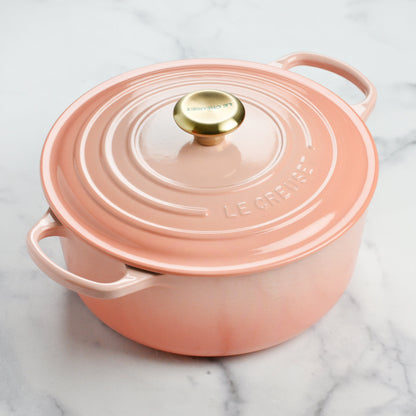 Signature Cast Iron 5.5-quart Peche Round Dutch Oven
