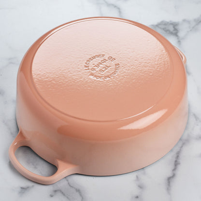 Signature Cast Iron 6.75-quart Peche Round Wide Dutch Oven with Copper Knob