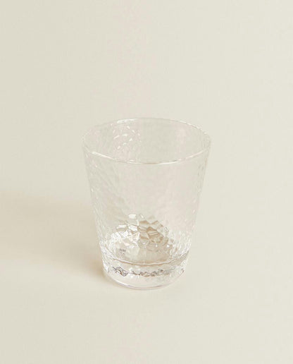 RAISED DESIGN GLASS TUMBLER