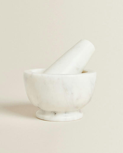 MARBLE PESTLE AND MORTAR