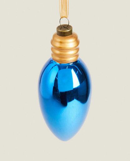GLASS LIGHT BULB CHRISTMAS DECORATION