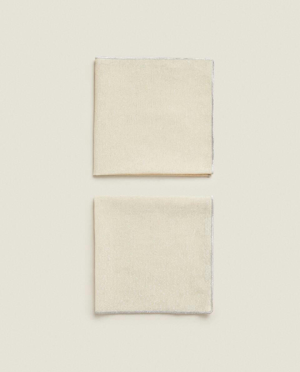 PACK OF GLITTERY COTTON CHRISTMAS NAPKINS (PACK OF 2)