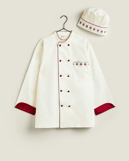 ADULT CHRISTMAS COTTON AND LINEN CHEF JACKET