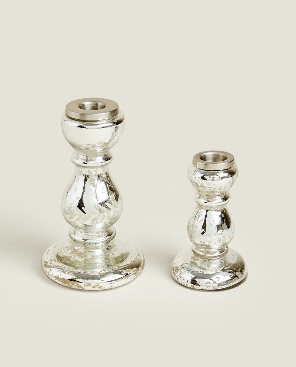 GEOMETRIC GLASS CANDLESTICK