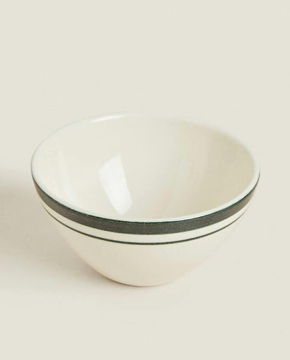 CHRISTMAS STRIPED EARTHENWARE BOWL