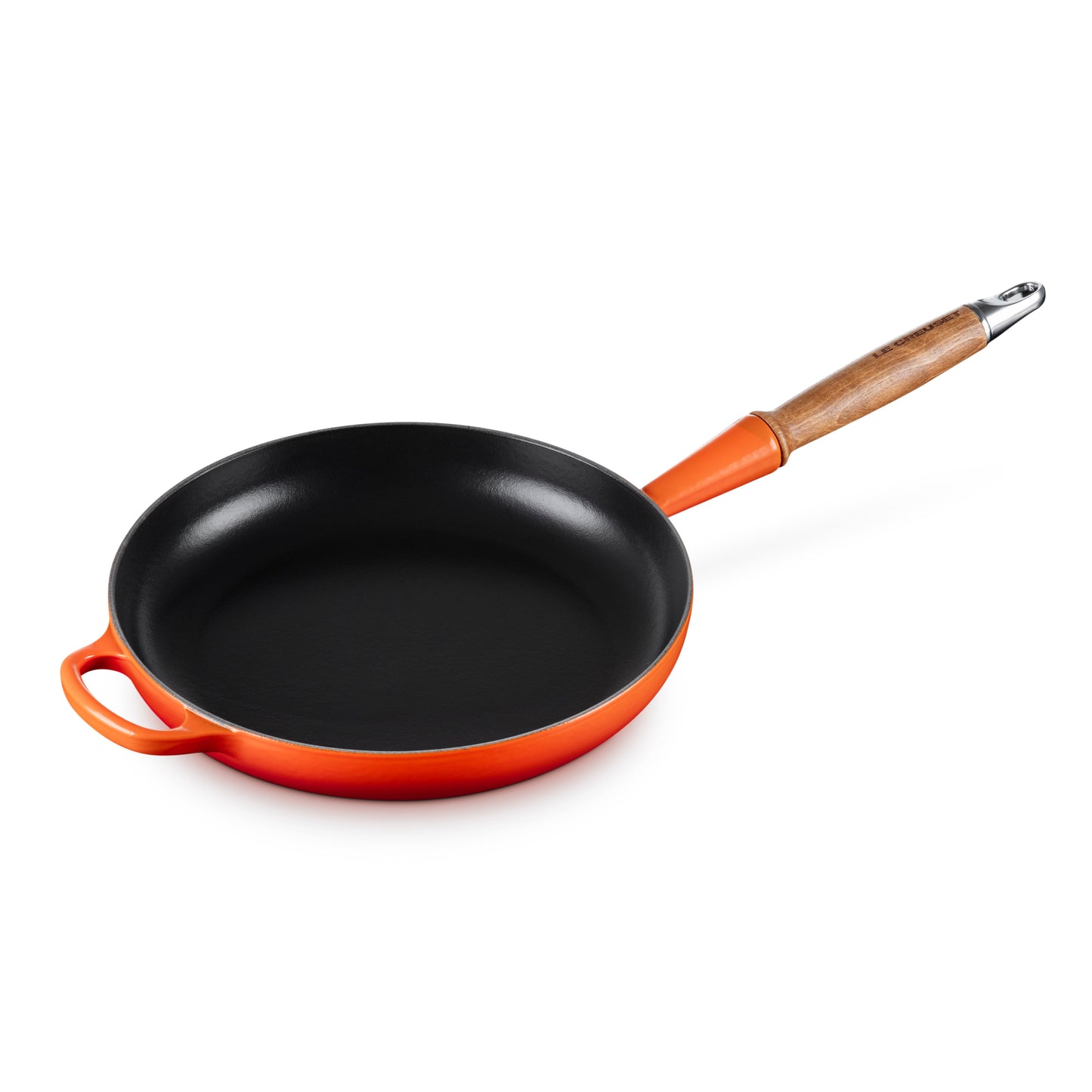 Cast Iron 10.25-inch Flame Fry Pan with Wood Handle