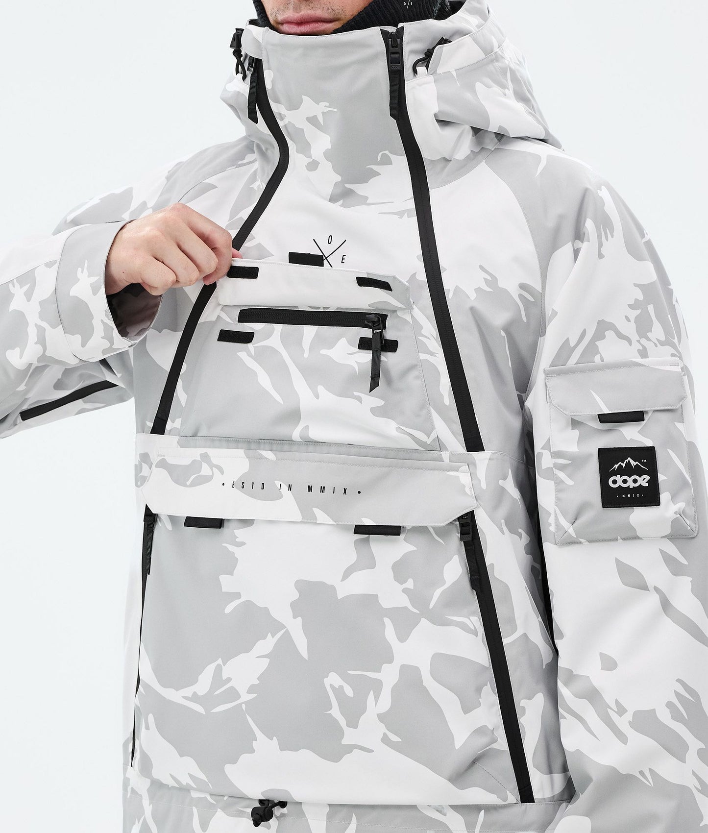 Snowboard Jacket For Men Grey Camo