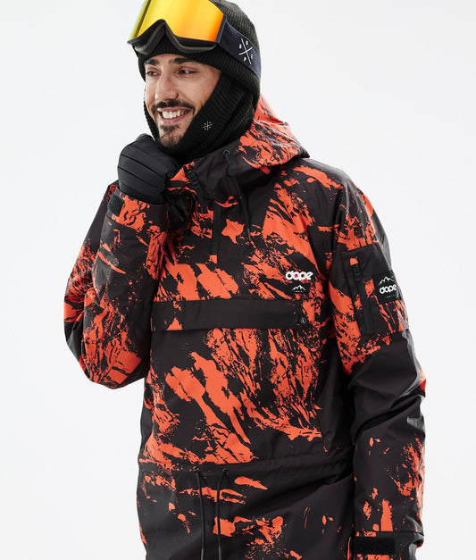 Snowboard Jacket For Men Paint Orange