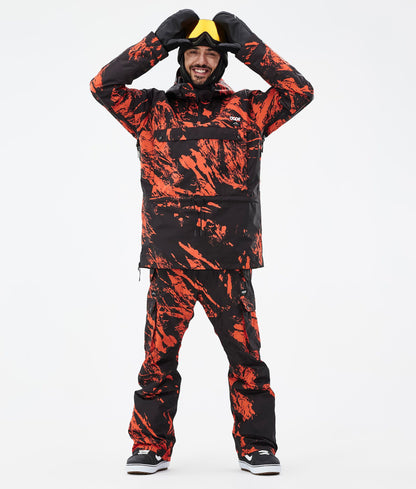 Snowboard Jacket For Men Paint Orange