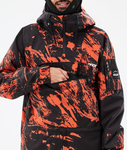 Snowboard Jacket For Men Paint Orange