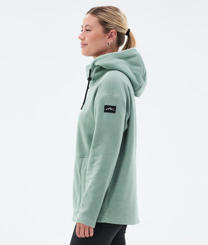 Fleece Hoodie For Women Faded Green