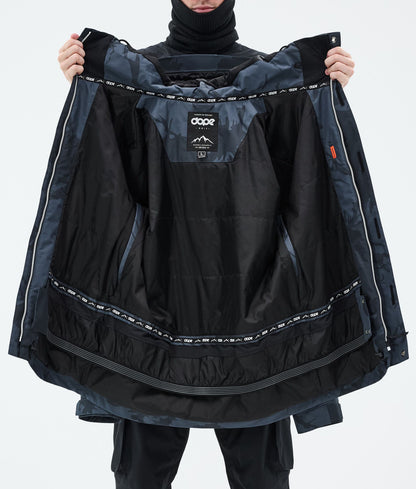 Snowboard Jacket For Men Metal Blue Camo